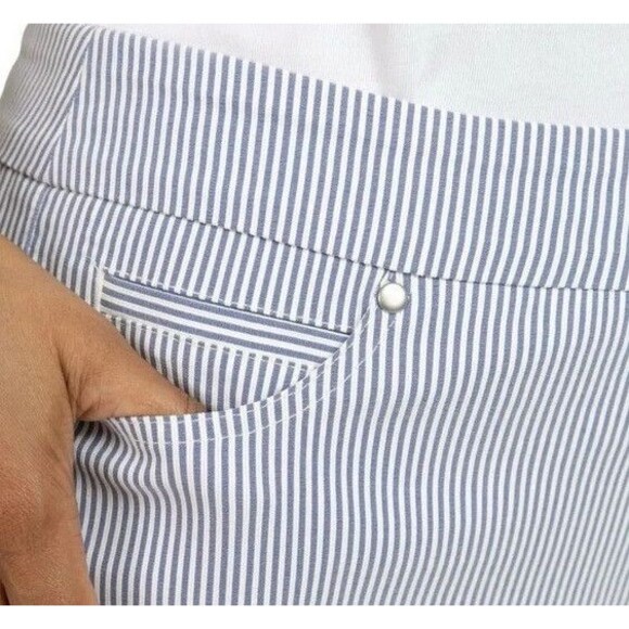 NWT Mario Serrani Pull-On Capri Pants Navy/Ivory Striped  Size XL - Picture 3 of 3